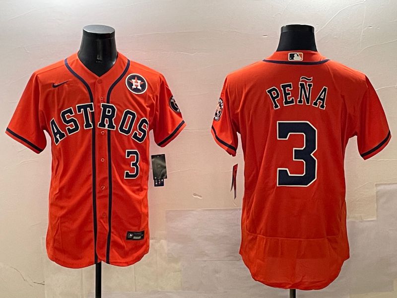Men Houston Astros #3 Pena Orange Elite 2025 Nike MLB Jersey style 2->houston astros->MLB Jersey